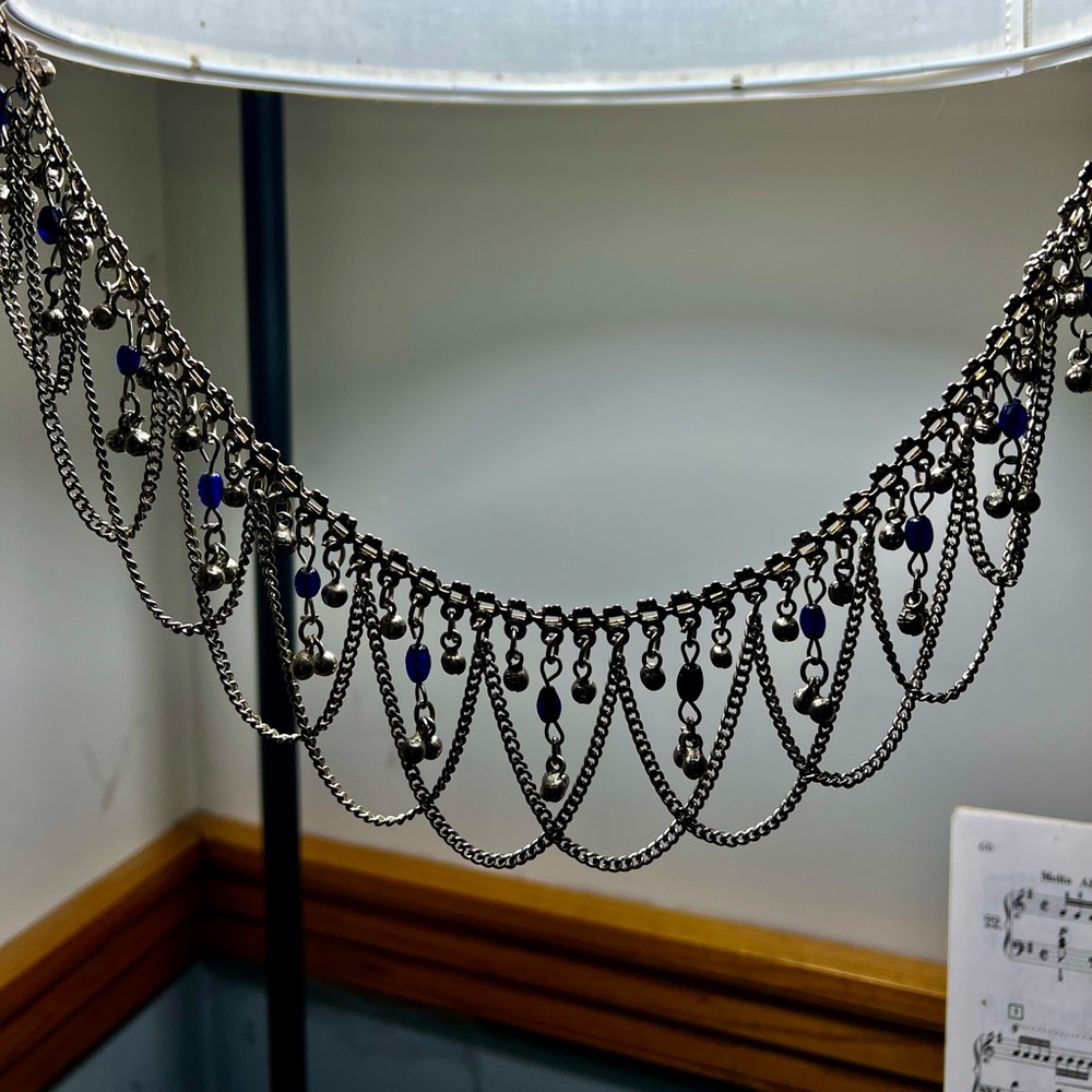 Beautiful India Bellychain vintage handmade blue beads gypsy boho exotic dancing